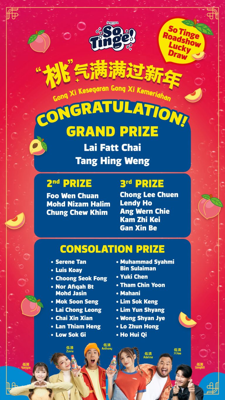 So Tinge ”桃“ 气满满 CNY Roadshow Lucky Draw Winners